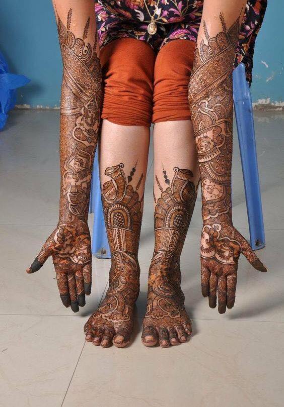 Latest Best Mahendi Designs for Both Hands & Legs 