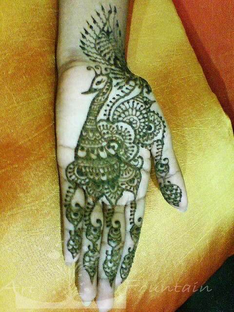 Peacock Design Mehndi hand