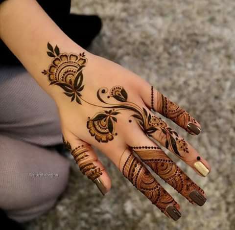 Best 13 Back Hand Unique Mehndi Designs for Party 