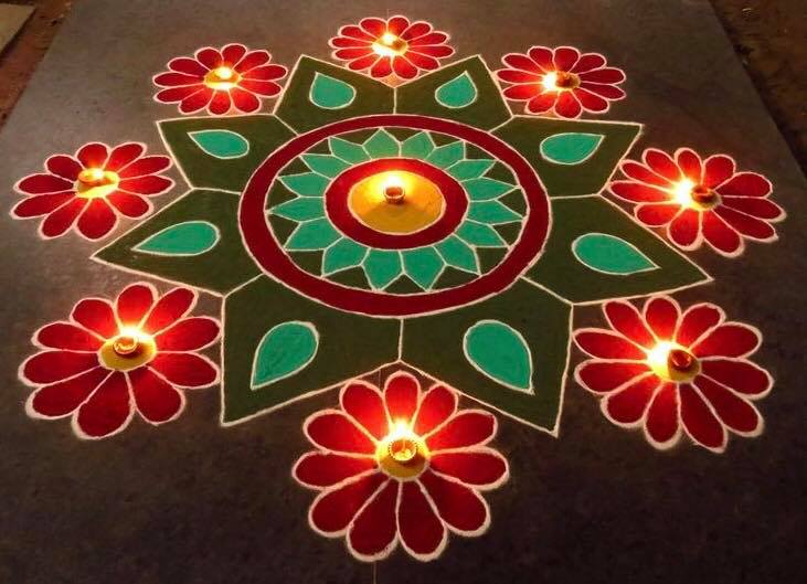 Rangoli designs with colors - Fashion Beauty Mehndi 