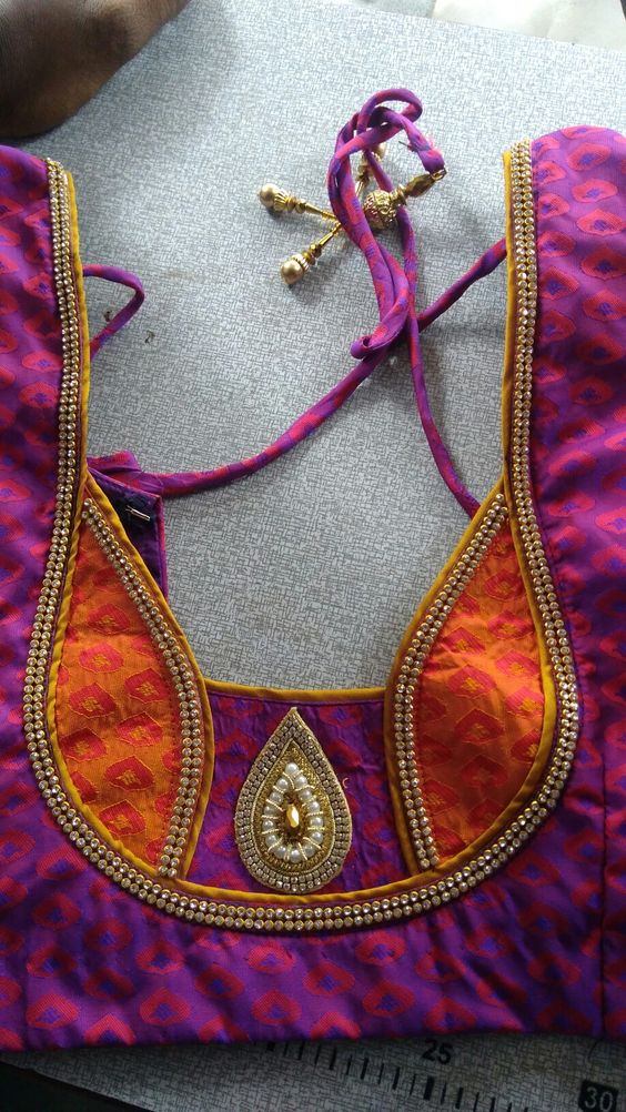 Simple Back Neck Blouse Design Fashion Beauty Mehndi Jewellery