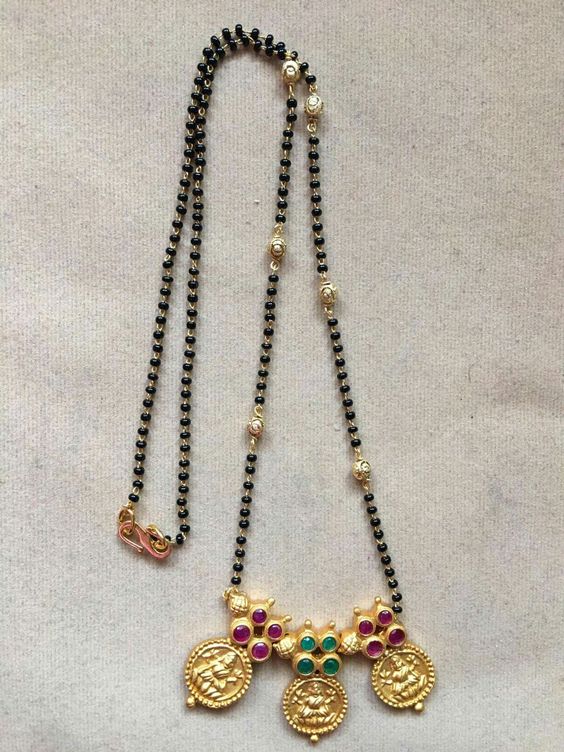 Black beads gold chain designs - Fashion Beauty Mehndi 