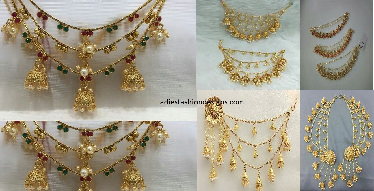 Trendy bridal ear side chains designs - Fashion Beauty Mehndi Jewellery ...