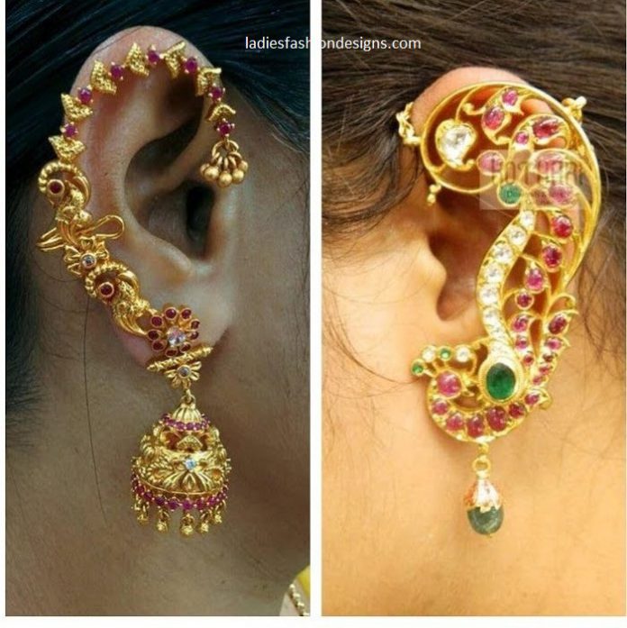 New pure gold ear cuffs Fashion Beauty Mehndi Jewellery Blouse Design