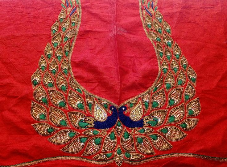 Peacock embroidery blouse designs - Fashion Beauty Mehndi Jewellery ...