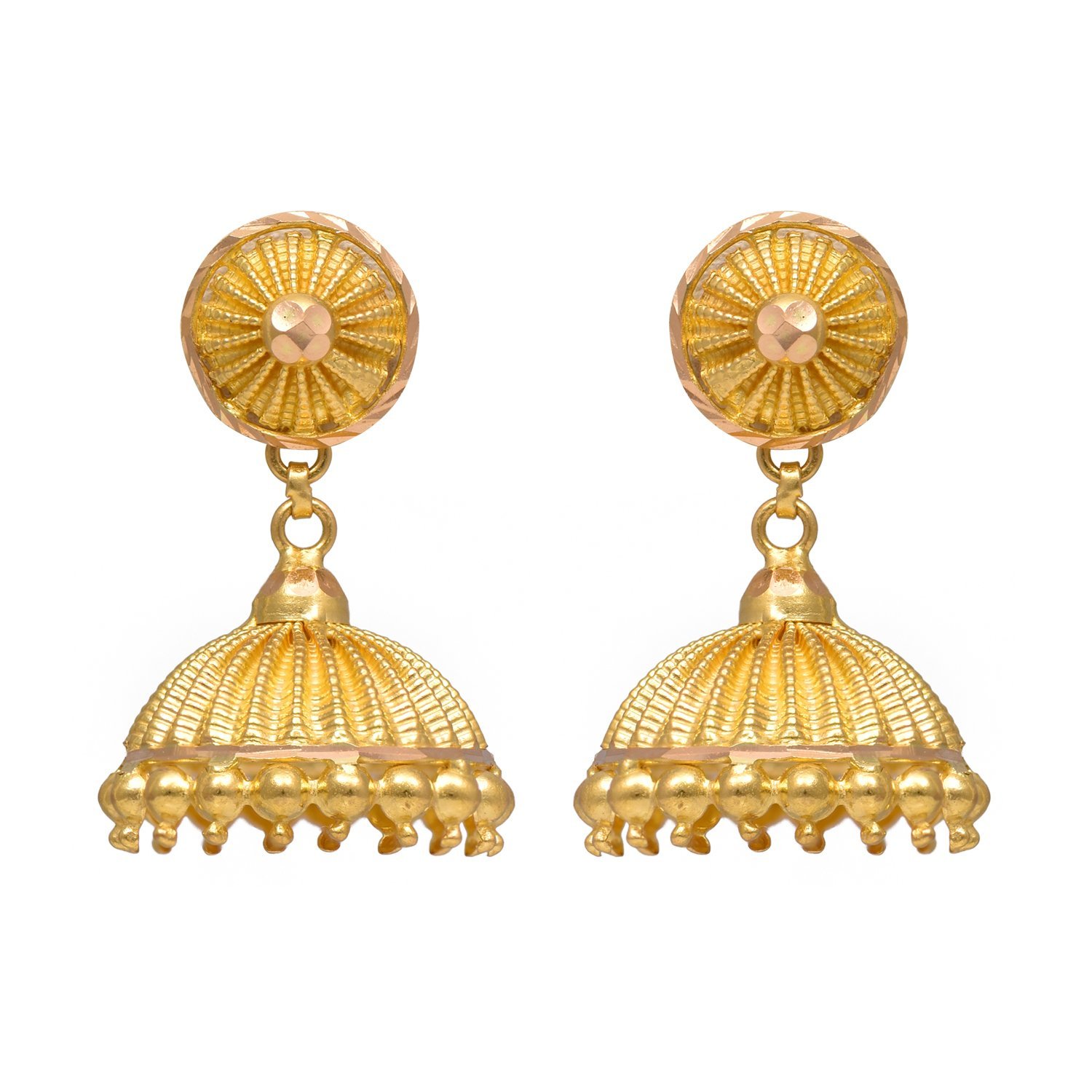 Beautiful Designs Of Gold Jhumkas - Fashion Beauty Mehndi Jewellery ...