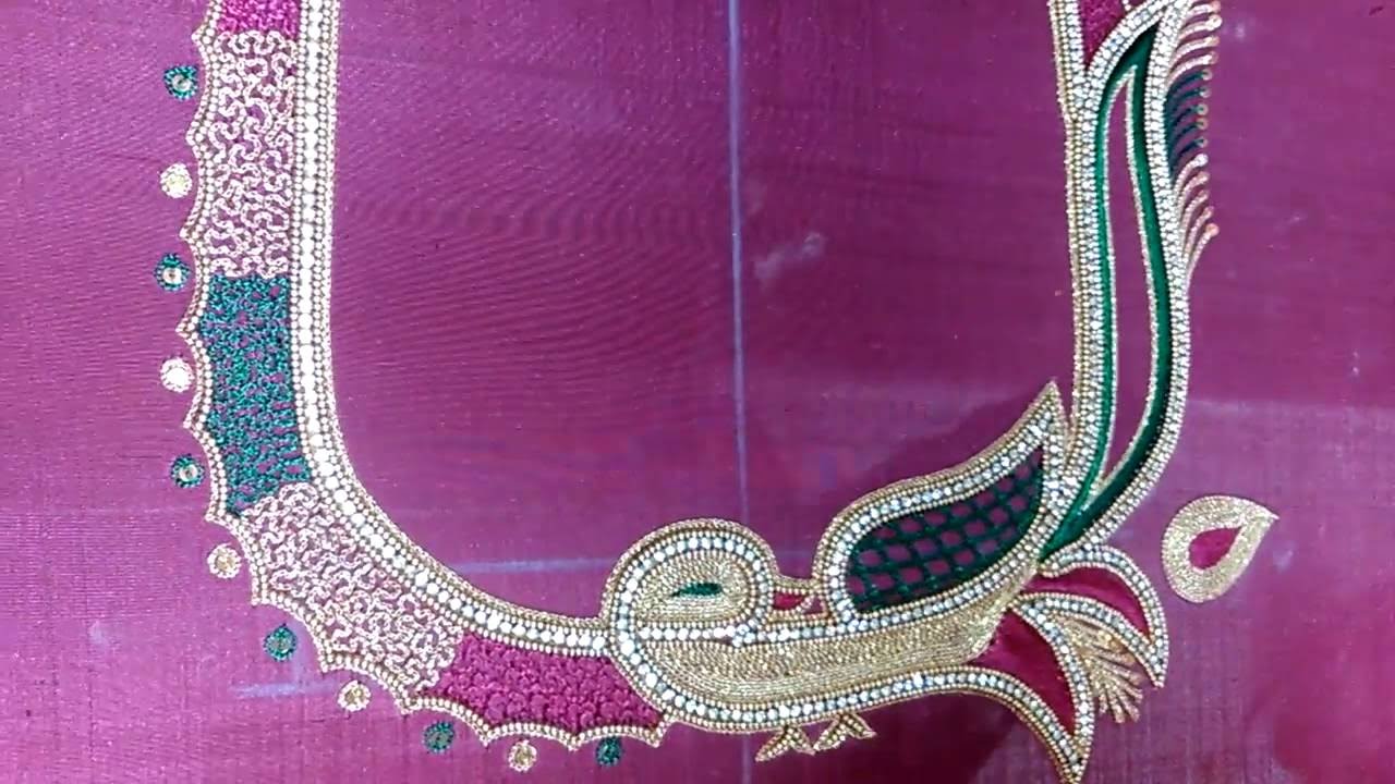 Peacock maggam work designs - Fashion Beauty Mehndi Jewellery Blouse Design