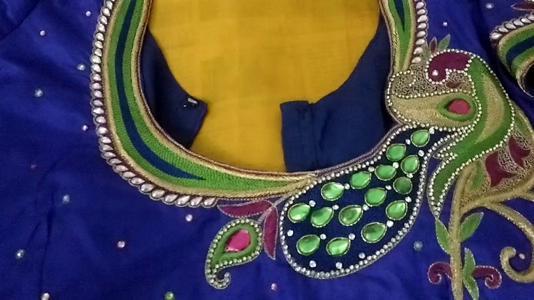 Peacock neck blouse designs - Fashion Beauty Mehndi Jewellery Blouse Design