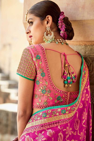 Simple blouse neck designs for silk sarees - Fashion 