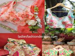 Neat look simple floral blouse designs
