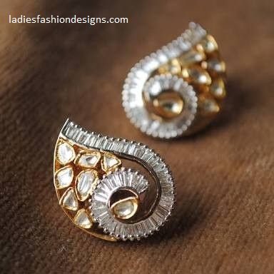 Awesome latest gold earrings - Fashion Beauty Mehndi Jewellery Blouse ...