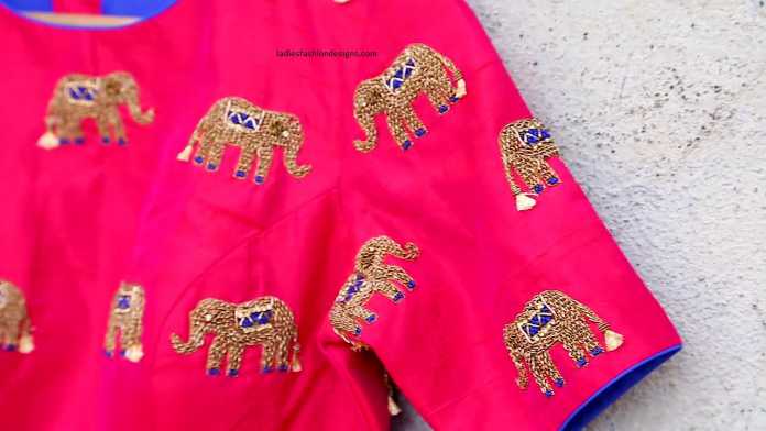 Unique beautiful elephant blouse designs fashion beauty mehndi Unique beautiful elephant blouse designs fashion beauty mehndi