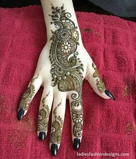 Basic simple back hand mehndi design for weddings - Fashion Beauty ...