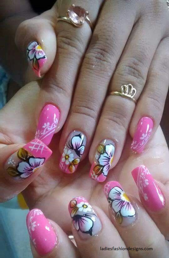 Beautiful floral nailart designs - Fashion Beauty Mehndi Jewellery ...