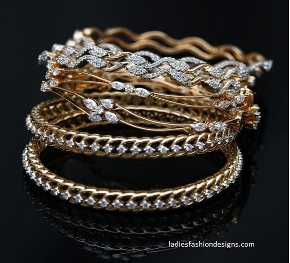Beautiful Trendy Diamond Bangle Designs Fashion Beauty Mehndi